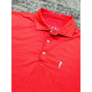 No Laying Up Polo Shirt Mens Medium Red Short Sleeve Golf Performance Stretch